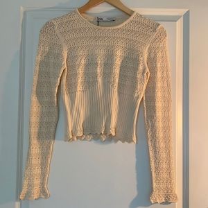 NWT Zara Cropped Long Sleeve